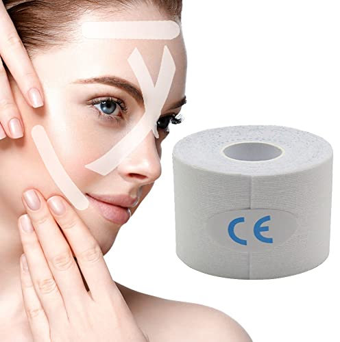 Face Lifting Tape,Anti-Wrinkle Patches,Wrinkles Schminkles,Myofasziales Gesichtstraffungsband,Multifunktional Face Tape,FüR Straffung Und Straffung Der Haut,Stirnfalten,Smile-Linien,2,5 Cm*5 M,Weiß