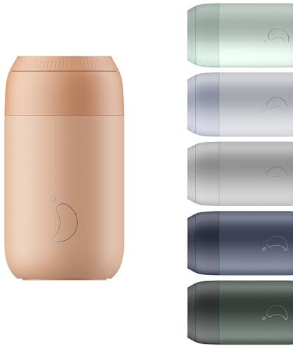 Chilly's Series 2 Coffee Cup - Tight Seal, No Sweating - BPA-Free Stainless Steel - Reusable - Double Walled, Vacuum Insulated - Peach Orange, 340ml