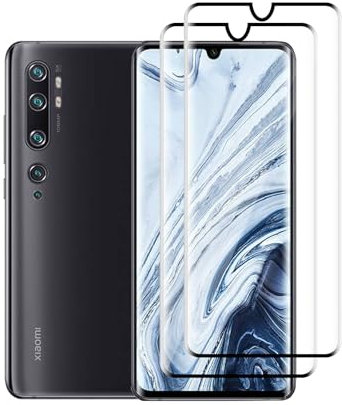 Ydiciv 2 Piezas Protector de pantalla para Xiaomi Mi Note 10 Pro Cristal Templado, Vidrio Templado HD Transparente, Dureza 9H, Antihuellas, Sin Burbujas