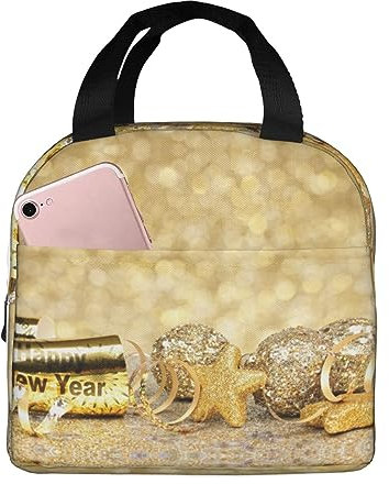 OUSIKA Happy New Year Isolierte Mittagessen Tasche Frauen Wiederverwendbare Auslaufsichere Lunch Box Thermische Kühler Tragetasche Für Arbeit Reisen Picknick