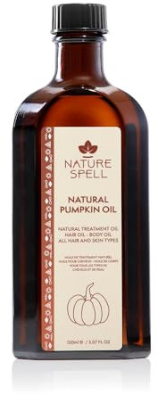 Nature Spell Pumpkin Hair Oil 150ml, Hair Growth Oil, Natural Hair Treatment Oil & Body Oil, Suitable for All Hair Types, Made In The UK