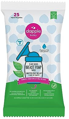 Dapple Baby Breast Pump Cleaner Wipes, Fragrance Free, 25 count