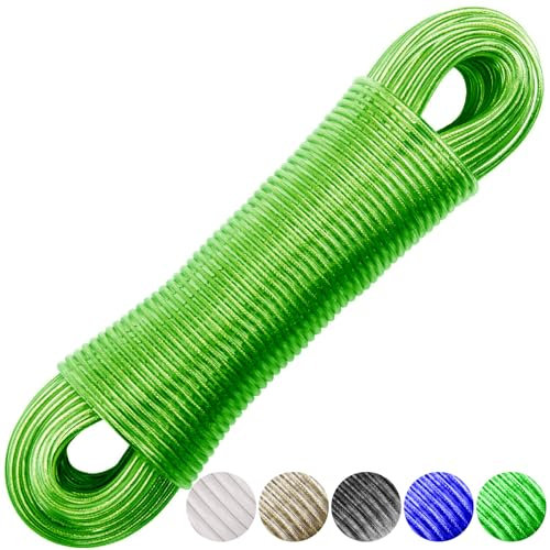 Corde à linge solide de 60 m, corde à linge épaisse, solide, antirouille et imperméable pour jardin extérieur