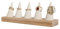 GemeShou Beige Holzring-Lagerorganisator, Sammet-Schmuckring-Ausstellungständer-Halter, Niedliches Ring-Ausstellungständer zum Verkauf, Hochzeit-Ring-Halter am Nachttisch 【Beige mit fünf Kegeln】