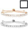 GWAWG Silber-Roségold-Armbänder für Damen, 2 Stück, Tennis-Armband, verstellbare Größe, mit Geschenk-Box, Kristall-Armband, Silber, Roségold, Damenschmuck, Geschenk für Damen, Schwester, 2 Stück, 9.8