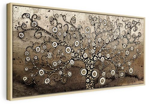 B&D XXL - Leinwandbild Abstrakt natürlicher, 140x70 cm, 1-teilig, modern | Hochwertige Leinwand, sofort aufhängbar, ideal fürs Wohn- oder Schlafzimmer, wasserfest und lichtecht, langlebig, stilvoll
