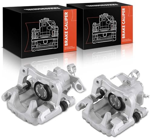 Frankberg 2x Bremssattel Bremszange Hinten Links Rechts Aluminium mit Halter (Lochabstand Halterung 90mm) Kompatibel mit Golf IV Polo Variant Octavi.a I Ibiza II A3 Replace# 1J0615423