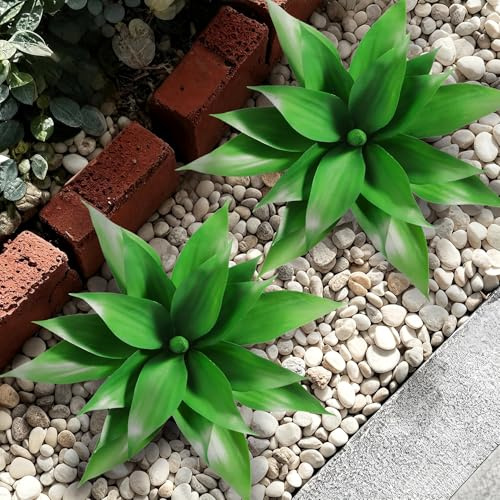 Ttranewsoo Plantas artificiales de agave de 13.8 pulgadas, grandes, resistentes a los rayos UV, para decoración de interiores y exteriores, plantas tropicales, agave, suculentas, vegetación,