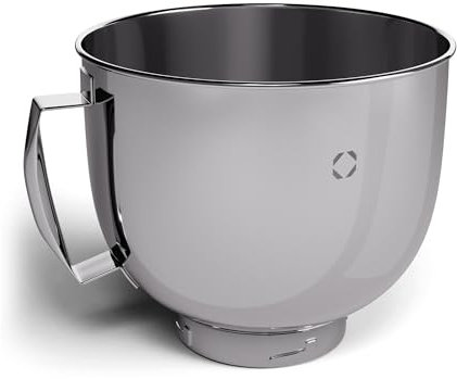 Klarstein Chiara Food Mixer Bowl – 5L Stainless Steel, Ergonomic Handle, Dishwasher Safe, Compatible with Chiara Food Processor, Holds 1.5kg Dough