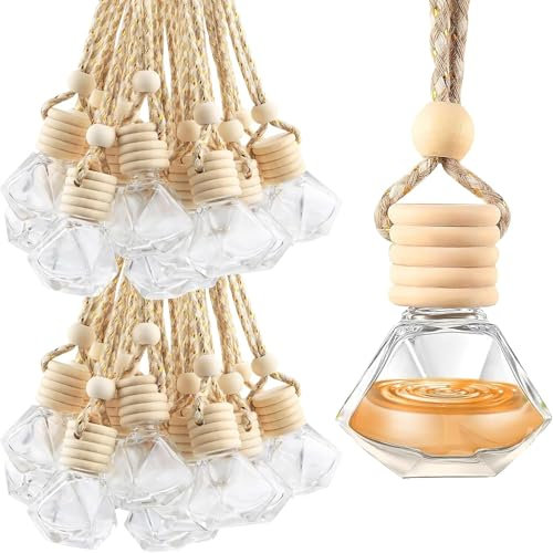 Car Air Fresheners 100pcs Hanging Car Perfume Bottles Empty Glass Aromatherapy Scent Fragrance Diffuser Interior Accessories for Cars, Rvs, Campers, Home, Toilet, Closet, Office