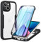 Phoona 360 degrés Coque pour iPhone 13 avec Transparent Protection d'écran, Silicone Antichoc écran Coque, Anti-Rayures Intégrale Étui Housse pour iPhone 13, Noir