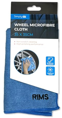 Simply Auto Microfibre Cloth For Wheels, Streak Free Non-Scratch Cleaning, Premium Material, For Cars, Motorbikes, Vans 35x35cm