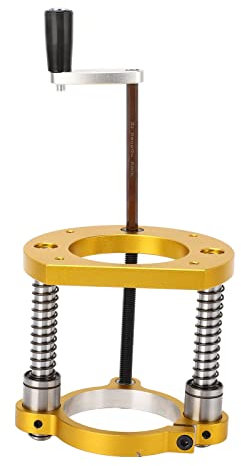 Router Lift, Woodworking Router Lift System with Hand Crank Handle Router Table Insert Plate Lift Base 3 Jaw Router Lift Base Kit, for 64-66mm Diameter Router Motor