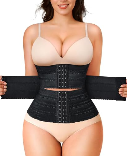 LODAY Waist Trainer for Women Corset Shapewear Segmented Waist Cincher Tummy Control Faja Body Shaper(Black,X-Large)
