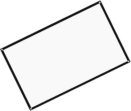 Mikikit Projektionsleinwand Leicht 60 Zoll Polyester aus 16:9 Tragbare Transportieren Faltbar zu und für Heimkino und Outdoor Einsatz