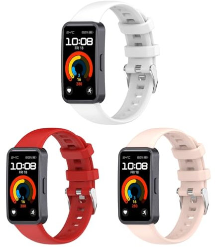 Armbänder Kompatibel mit Huawei Band 10 Armband für Damen Herren,3 Stück Weiches Silikon Ersatzarmband Sportarmband Uhrenarmband für Huawei Band 10 Smartwatch