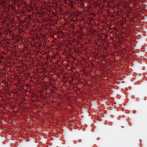 Sujoygar Rot Ice Dekor, Streusel Tortendeko, Essbare Backfeste Zuckerstreusel Rot, zum Verzieren von Torten, Cupcakes Deko, für Weihnachten Halloween Hochzeiten Geburtstage