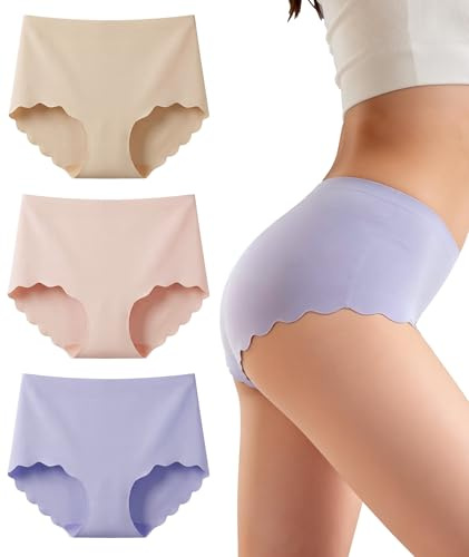 Gladbecke Culotte sans Couture Femme Invisible Slip sous-Vêtements Sexy Extensible Confortables Hipster Bikini Culottes Multiple