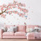 117x100cm Blumen Wandtattoo Rosa Baum Ast Groß XXL Wandaufkleber Hängende Blüten Vögel Wandsticker Wasserdicht Wanddeko für Wohnzimmer, Schlafzimmer, Flur(Pfirsichblütenzweig Muster)