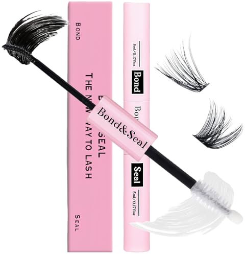 Lash Bond and Seal, 2-in-1 Waterproof Mascara & Eyelash Glue Kit - Strong Hold Adhesive for DIY Lashes, Gentle on Sensitive Eyes