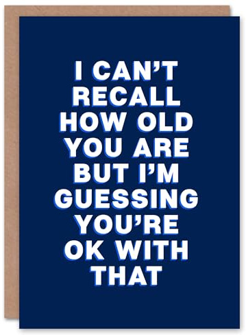 Artery8 Can't Recall How Old You Are Cheeky Funny Birthday Card
