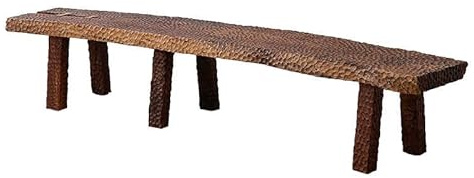 interoknack Wabi-Sabi Bank mit handgehämmerter Textur, japanische minimalistische Massivholz-Langbank mit handwerklichem Finish, einzigartige rustikale Möbel