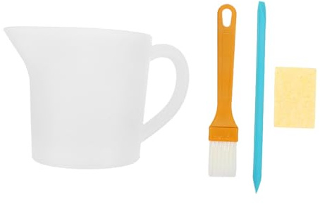 EPIGEIST Gobelet Doseur Silicone 500 ML à Compartiments 3 Cavités avec Poignée – Kit de Gobelets Mélangeurs Réutilisables pour Peinture Résine et Pigments – pour Techniques de Coulage