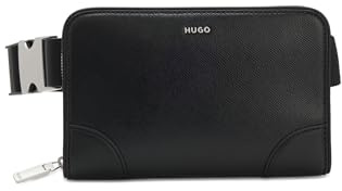 HUGO Herren GO-BAG CROSSOVER Umhängetasche mit gebürsteten, silberfarbenen Metalldetails Schwarz001 Stck
