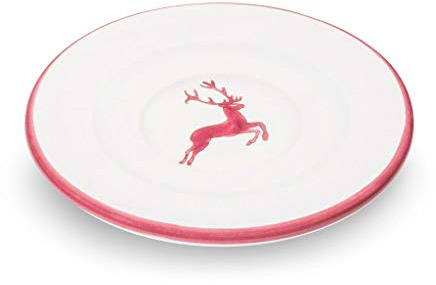 GMUNDNER KERAMIK Untertasse Espresso Gourmet Durchmesser : 11 cm bordeauxroter Hirsch Geschirr, handgemacht in Österreich