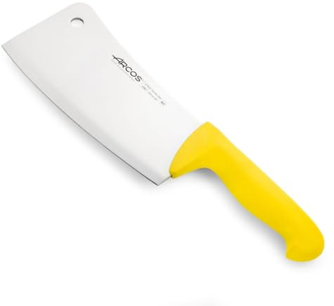 Arcos Cuchillo Carnicero Cleaver - Cuchillo Carnicero - Hoja Acero Inoxidable 9 - Mango Polipropileno - Plateado -istema Identificación Color - Resistente y Higiénico - Serie 2900 - Color Amarillo