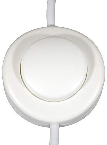 ElekTek Interruttore a pedale in linea pulsante. 2 Amp. Larghezza 65mm Diametro - Utilizzare 2 o 3 morsetti flex - Colori Blanco