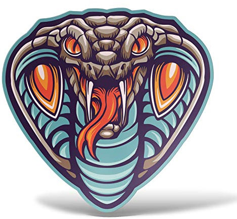 erreinge Aufkleber Cobra Schlange geformt Adhesive PVC für Abziehbild Tapete Auto Moto Helm Camper Laptop - 10 cm