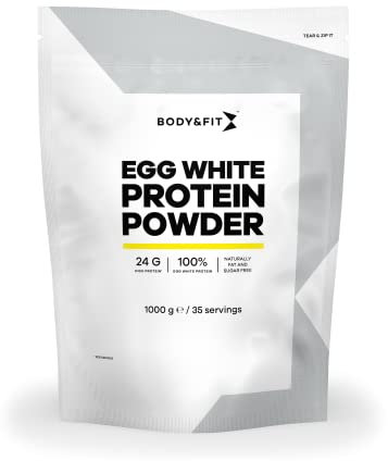 Body & Fit Egg White Protein Powder, Eiklar Pulver Natur zum Kochen und Backen, Getrocknetes Hühnereiweiß, 1000 gramm