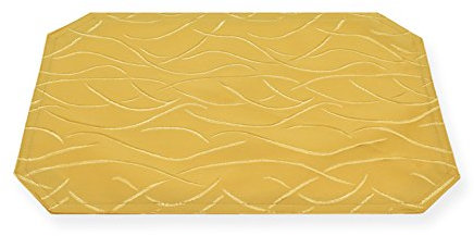 Haus und Deko Platzset Streifen Muster 30x45 cm Tischset damast 2er Set festlich modern gelb
