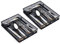 Organiser Tray Kitchen Drawer Cutlery Organiser Space Saving Storage, Steel Mesh Organizer Drawer Insert with Non-Slip Foam Feet by Halter, Black, Small, Set of 2