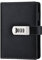 LinYesh PU Leather Refillable Password Notebook, Journal Diary Planner with Combination Lock, Loose-Leaf Lined Personal Sketchbook with Card Slots and Pen Holder, 185x135mm