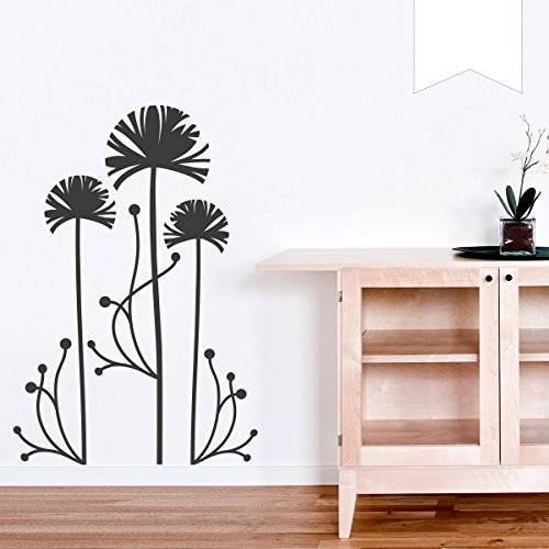 WANDKINGS Wandtattoo - 3 abstrakte Pusteblumen - 39 x 50 cm - Weiß - Wähle aus 5 Größen & 35 Farben