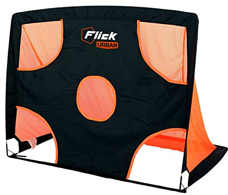 Football Flick Urban Target Pop-Up Goal Reversible 4.6 x 3.6 Goals with Shooting & Target Practice Lightweight, Portable Design for Garden, Indoor & Outdoor Training