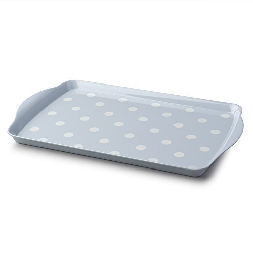 Zeal G203B Melamine Dotty Serving Design Tray (38x24cm) Duck Egg Blue