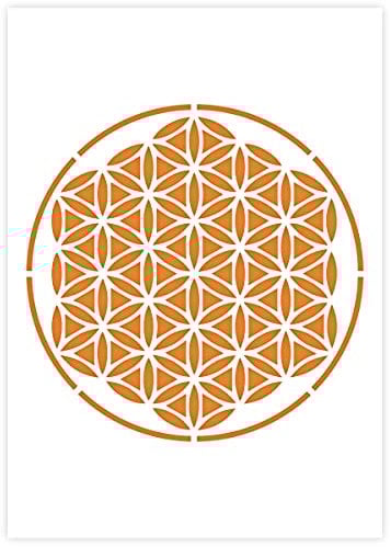QBIX Mandala-Schablone - A4 blume des lebens Schablone für Möbel, Wände, Fußböden
