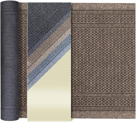 Primaflor Sauberlauf nach Maß - Aztec, Braun 66 x 150 cm Rutschfester Schmutzfangläufer Meterware, Robuster Küchenläufer, Zuschneidbarer Teppichläufer, Eingangsmatte für Flur und Windfang