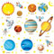 DECOWALL DW-1307DE Sonnensystem Planeten Wandtattoo Weltraum Wandsticker Platz Wandaufkleber Wanddeko für Schlafzimmer Kinderzimmer Babyzimmer (Mittlere) (Deutsche Ver.)