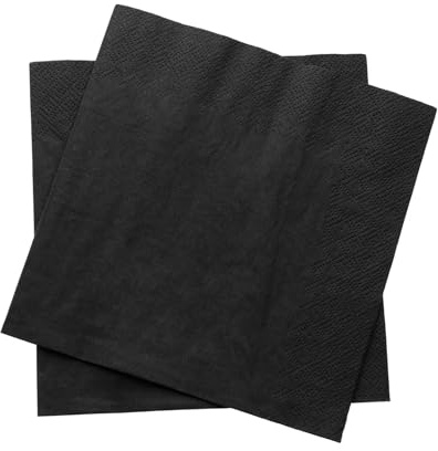 We Can Source It Ltd - Black 2-Ply Paper Napkins 24cm - Cocktail Napkins for Bars, Restaurants, Cafés, Parties & Home - Recyclable Disposable Bar Caddy Napkins - Pack of 2000