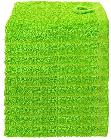 Julie Julsen Lot de 20 gants de toilette doux et absorbants - Certifié Öko-Tex - Vert pomme - 30 x 30 cm