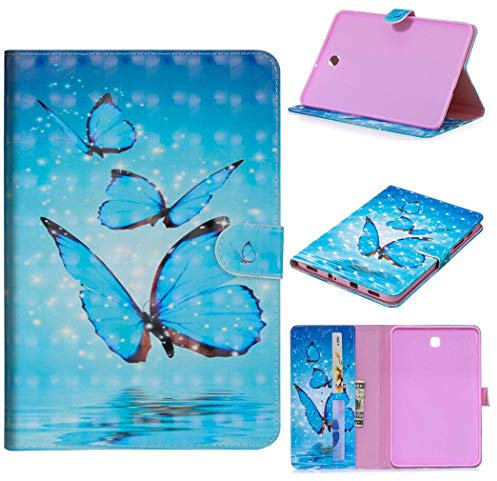 ShuiSu Custodia a portafoglio per Samsung Galaxy Tab S2 8.0 SM-T710 T715, bellissimo modello 3D in pelle PU morbida chiusura magnetica con cavalletto tasche per carte di credito Shell protettivo -O63