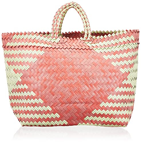 VIE Naturals Recyc Kunststoff Woven Strand/Tote Tasche, Große, Multicolor