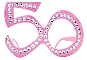 Carnavalife Brille für Geburtstag, Jahrestag und Partys (50 Jahre, Rosa, 1)