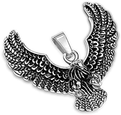 Treuheld® Silberner Adler Ketten-Anhänger aus Edelstahl