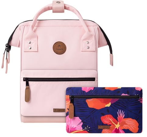 CABAIA - Sac à Dos Adventurer Hanoï - Mini 10L - Déperlant - Compartiment Ordinateur Portable 10,5-2 Poches - Certifié Vegan - Sac Voyage, Affaires, École pour Homme et Femme - Rose