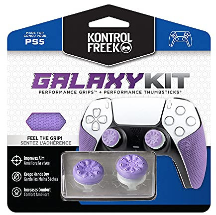 KontrolFreek FPS Freek Galaxy Performance Kit for PlayStation 5 Controller (PS5) | Includes Performance Thumbsticks and Performance Grips | Purple